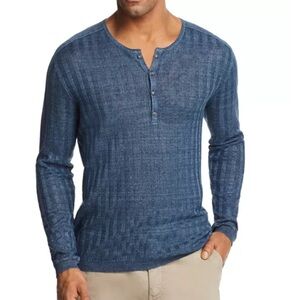 John Varvatos Ribbed Long Sleeve Henley